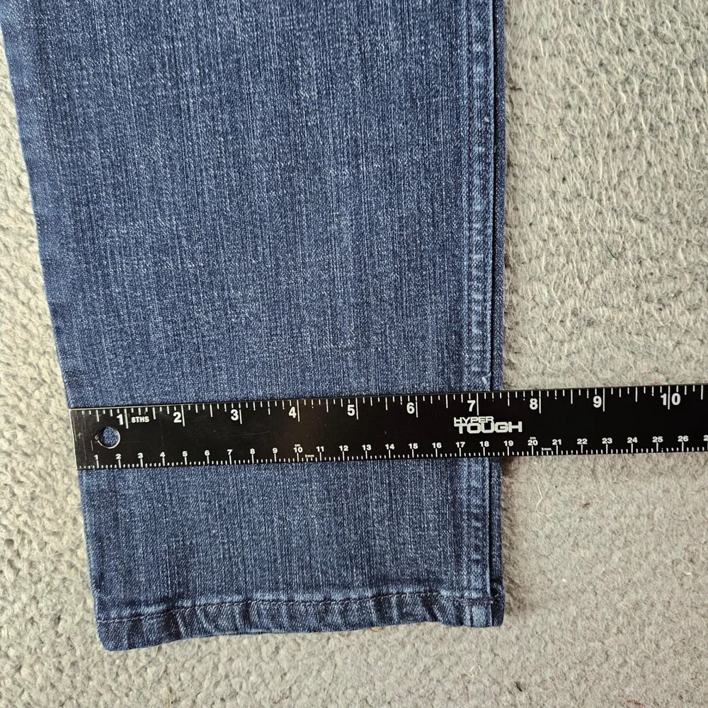 Wrangler Jeans‎ Womens 12 Blue Mid Rise Straight Leg Dark Wash Stretch Denim